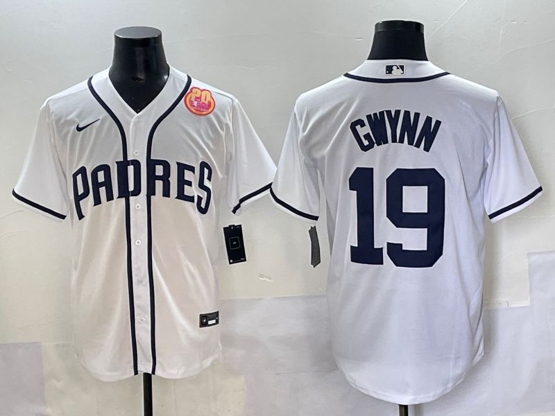 Men 2025 San Diego Padres #19 Gwynn White Game Nike MLB Jersey style 27